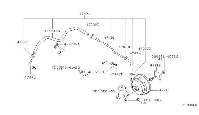 2002 Nissan Frontier Brake Servo & Servo Control Diagram 1