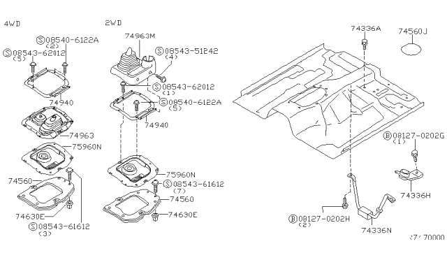 1999 Nissan Frontier Floor Fitting Diagram 1