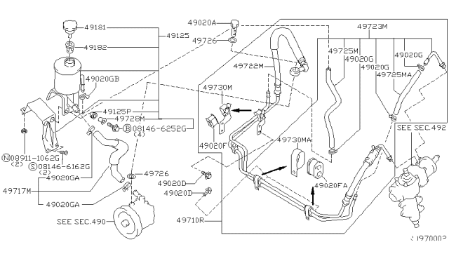 1998 Nissan Frontier Power Steering Piping Diagram 1