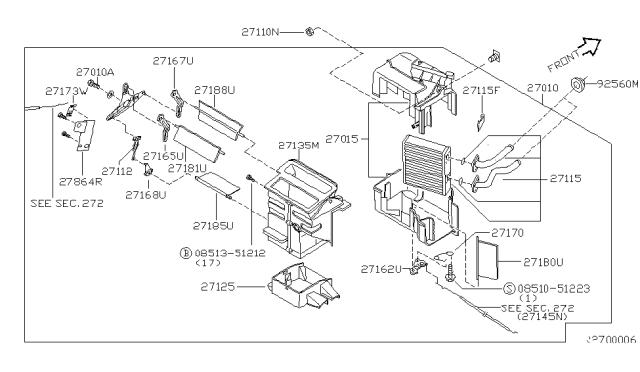 1998 Nissan Frontier Heater & Blower Unit Diagram 2