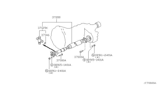 1999 Nissan Frontier Propeller Shaft Diagram 3