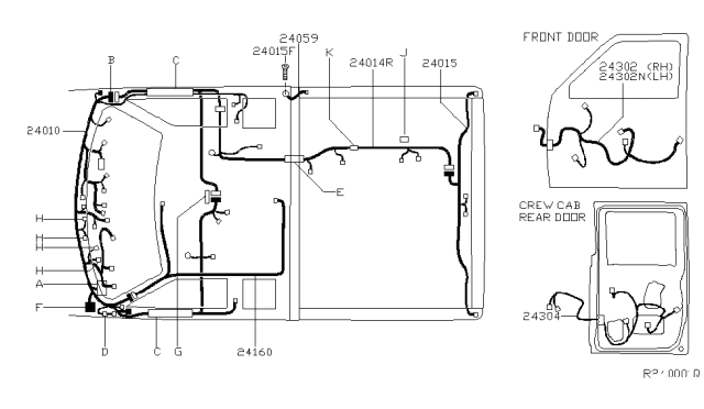 2003 Nissan Frontier Harness Assembly-Main Diagram for 24010-8Z463