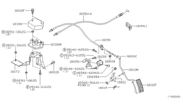 1999 Nissan Frontier Accelerator Linkage Diagram 1