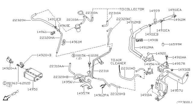 2001 Nissan Frontier Engine Control Vacuum Piping Diagram 5