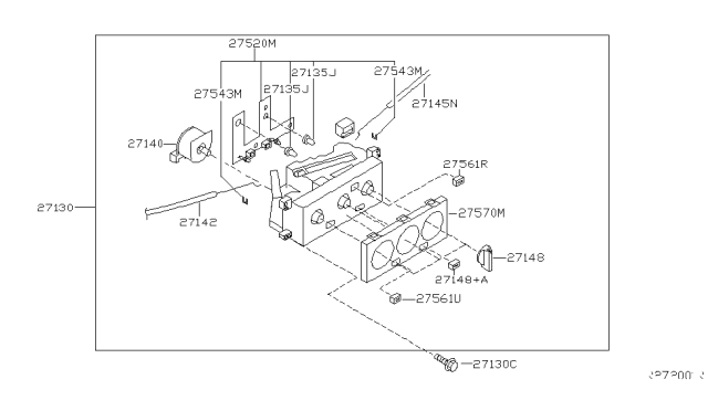 2002 Nissan Frontier Control Assembly Diagram for 27510-ZD000