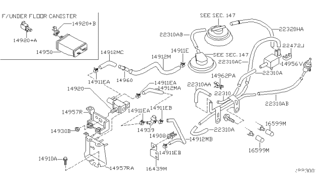 2004 Nissan Frontier Engine Control Vacuum Piping Diagram 1