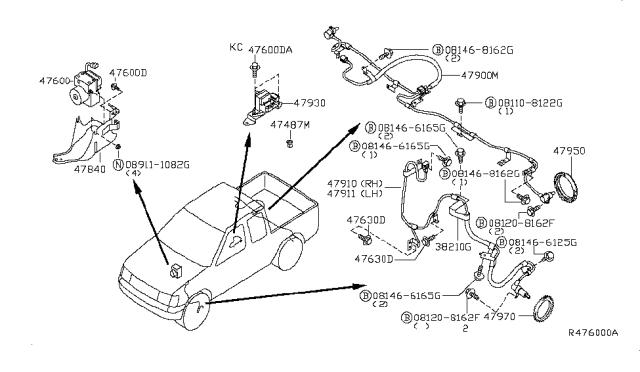 2002 Nissan Frontier Anti Skid Control Diagram 3