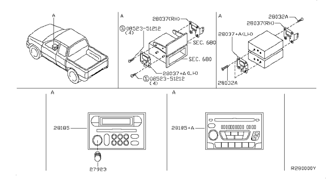 2003 Nissan Frontier Deck-Cd Diagram for 28185-8Z460