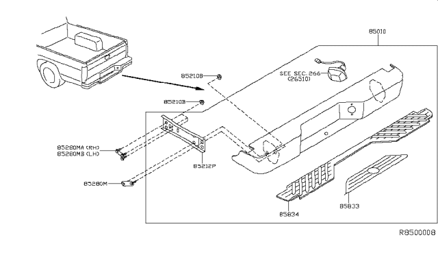 2001 Nissan Frontier FINISHER Rear-Step Lower Diagram for H5065-8B400