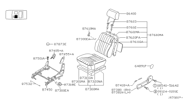 2004 Nissan Frontier Front Seat Diagram 1