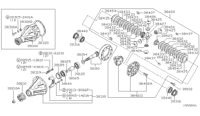 2000 Nissan Frontier Final Drive Diagram for 38300-K1469