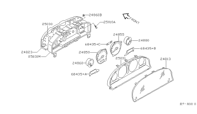 2000 Nissan Frontier Instrument Meter & Gauge Diagram 3