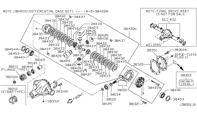 2004 Nissan Frontier Differential Assembly-Limited Slip Diagram for 38420-T6082