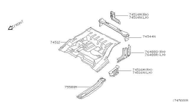 2003 Nissan Frontier Floor Panel (Rear) Diagram 1