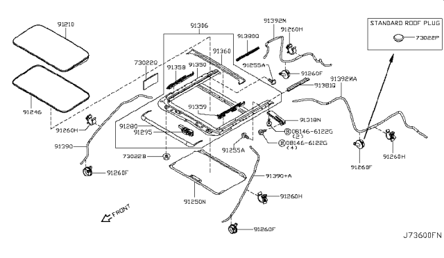 2017 Nissan Armada Sun Roof Parts Diagram 1