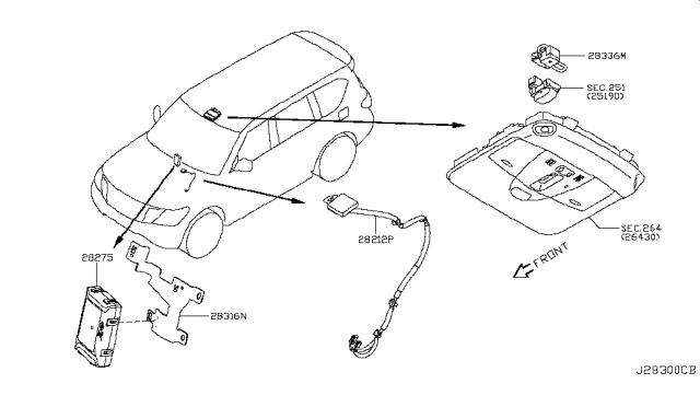 2017 Nissan Armada Antenna Assy-Time Control Unit Diagram for 28212-5ZA0A