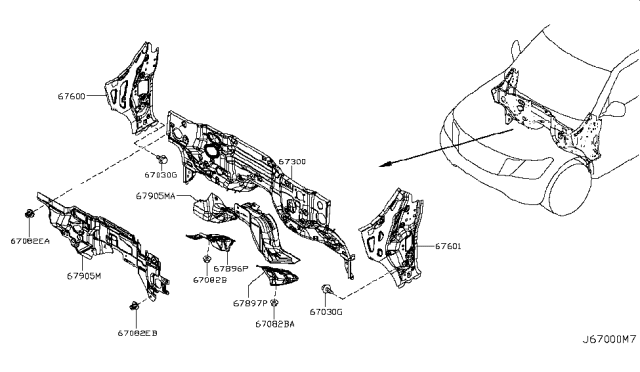 2017 Nissan Armada Dash Panel & Fitting Diagram 1