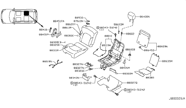 2017 Nissan Armada Rear Seat Diagram 4