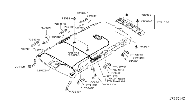 2017 Nissan Armada Roof Trimming Diagram 1