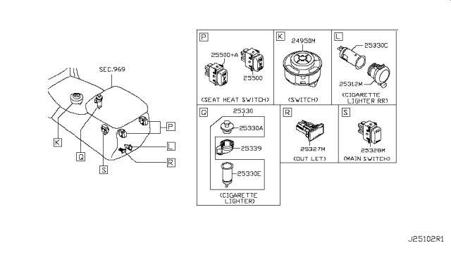 2017 Nissan Armada Outlet-120V Diagram for 25327-1LA0B