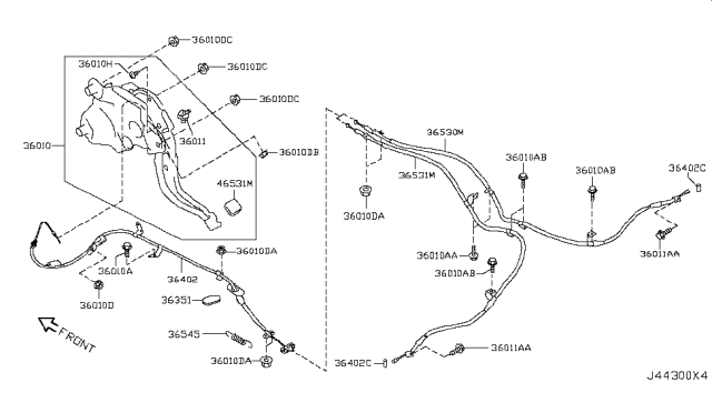 Device Assy-Parking Brake Control Diagram for 36010-5ZP0A