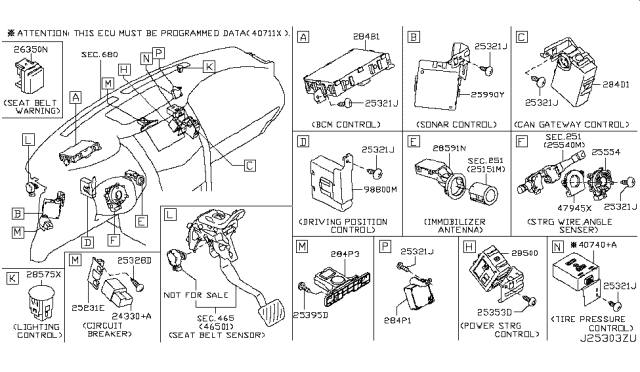 2017 Nissan Armada Controller Assembly-Cam Gateway Diagram for 284D1-1CD0A