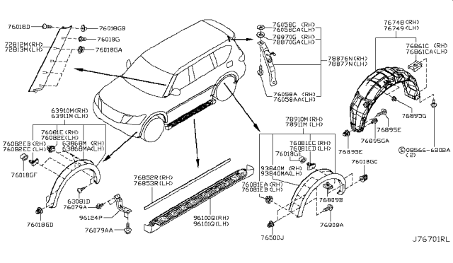 2017 Nissan Armada Body Side Fitting Diagram 1