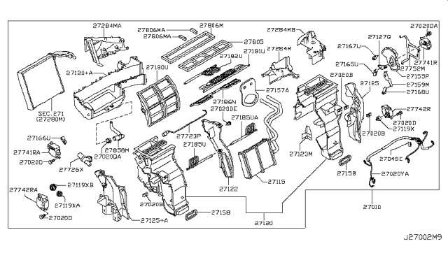 2017 Nissan Armada Harness-Sub Diagram for 27206-1LA0A