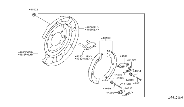 2017 Nissan Armada Plate Assembly-Back Rear Brake RH Diagram for 44020-1LA6A
