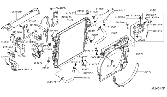 2017 Nissan Armada Radiator Assy Diagram for 21410-1LA0A