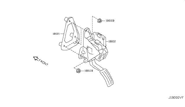 2017 Nissan Armada Bracket-Pedal Lever Diagram for 18020-5ZA0A