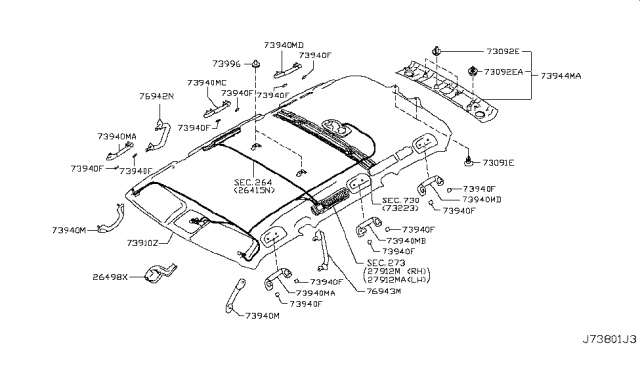 2017 Nissan Armada Roof Trimming Diagram 2