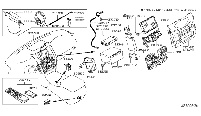 2017 Nissan Armada Control ASY-Navigation Diagram for 25915-9GE1D