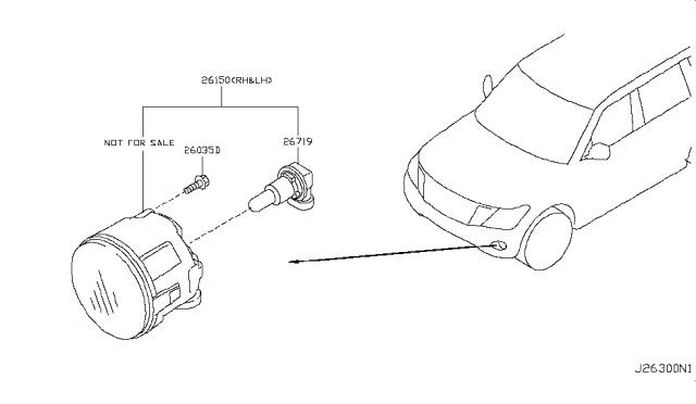 2017 Nissan Armada Fog Lamp Assy-RH Diagram for 26150-8994B