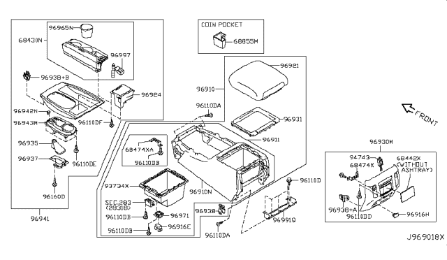 2017 Nissan Armada Console Box Diagram 1