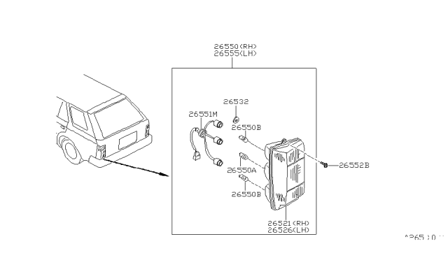 1987 Nissan Maxima Rear Combination Lamp Diagram 3