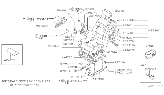 1987 Nissan Maxima Spring Return Diagram for 87560-01E00