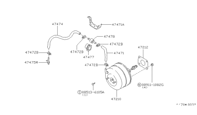 1987 Nissan Maxima Brake Servo & Servo Control Diagram