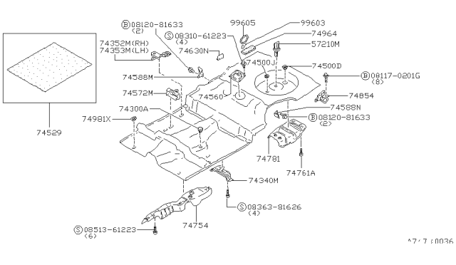 1986 Nissan Maxima Floor Fitting Diagram 3