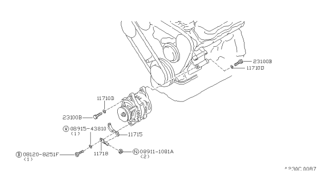 1986 Nissan Maxima Alternator Fitting Diagram