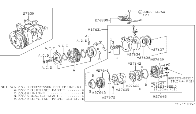 1988 Nissan Maxima Seal Set-Shaft Diagram for 92790-51L00