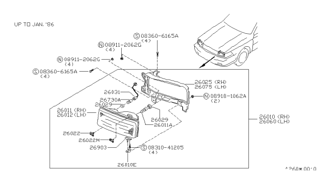 1987 Nissan Maxima Headlamp Diagram 2