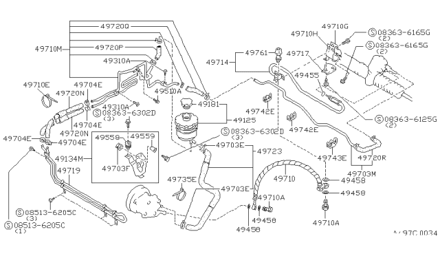 1987 Nissan Maxima Cap Assembly Pump Diagram for 49181-03E00