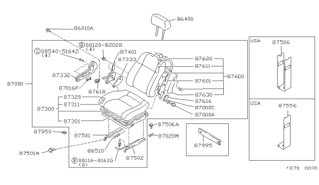 1985 Nissan Maxima Front Seat Diagram 7