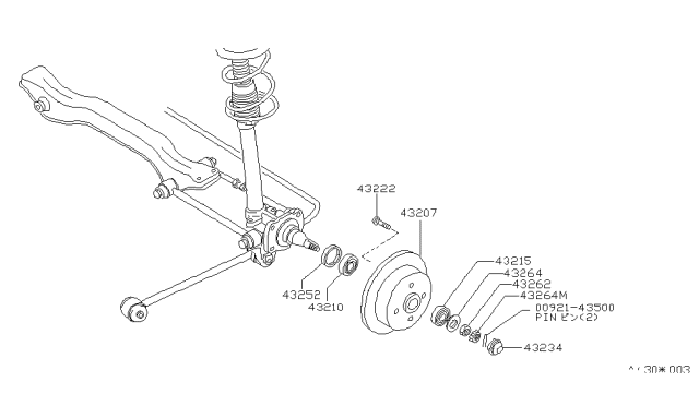 1988 Nissan Maxima Rotor-Disc Brake,Rear Diagram for 43202-03E06