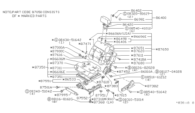 1985 Nissan Maxima Front Seat Diagram 1