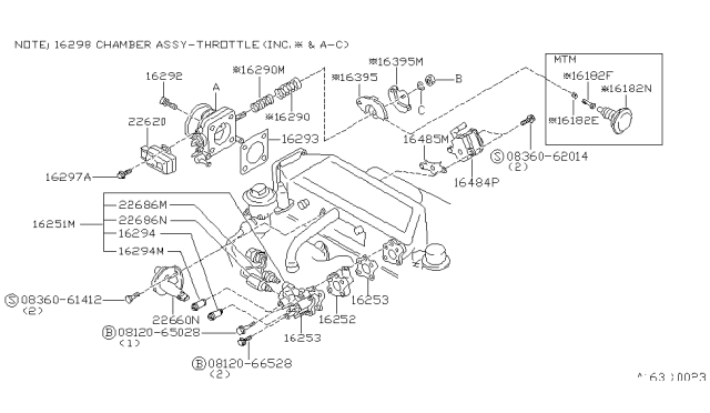 1987 Nissan Maxima Lever-ASCD Diagram for 16134-16E10