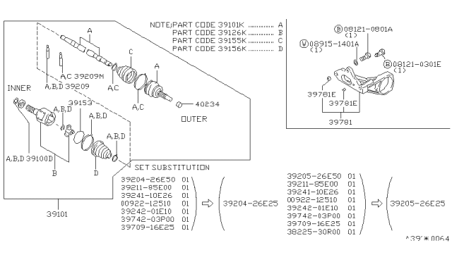 1987 Nissan Maxima Repair Kit Dust Cover Inner Diagram for 39741-16E27