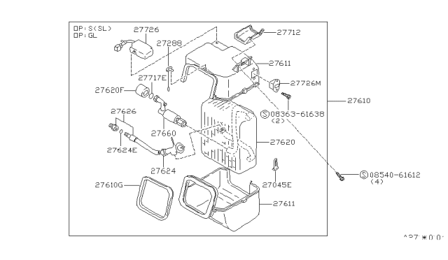 1985 Nissan Maxima Amp Fan Control Diagram for 27761-04E01