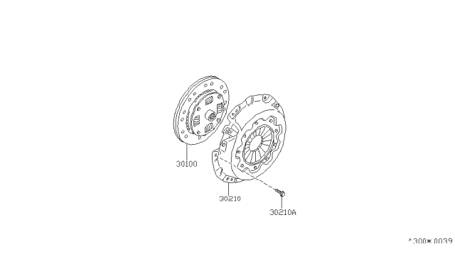 1985 Nissan Maxima Clutch Disc Diagram for 30100-16E02